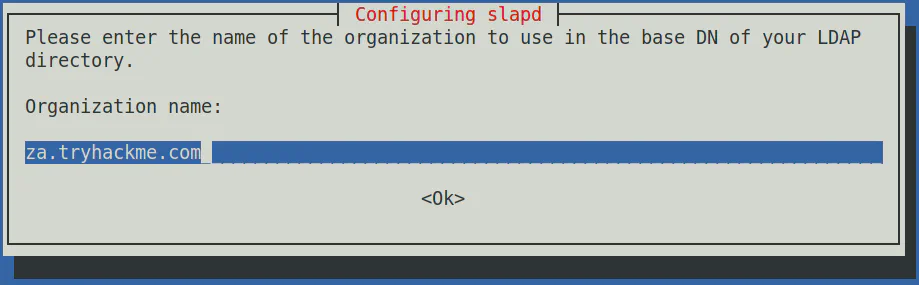 slapd Organization name configuration
