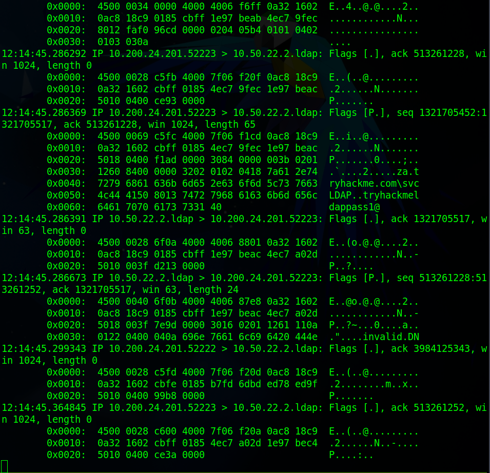 tcpdump data collected