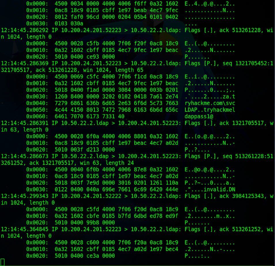 tcpdump data collected