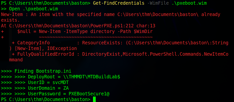 Dumping the Wim Files credentials