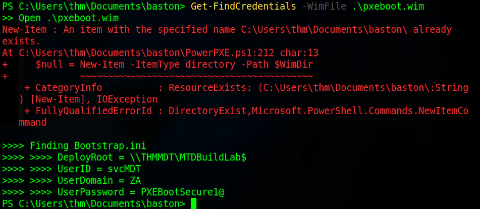 Dumping the Wim Files credentials