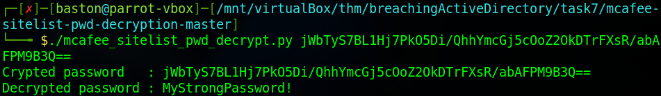 Decrypting the password