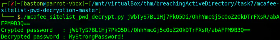 Decrypting the password