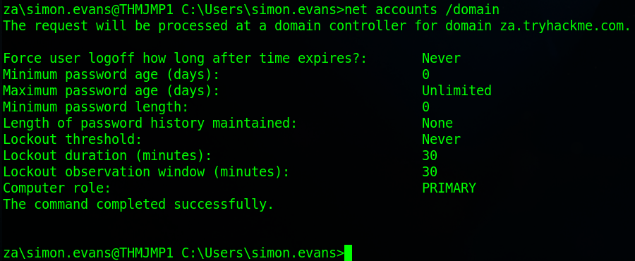 net accounts /domain output