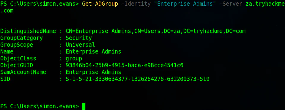 Enterprise Admins attributes