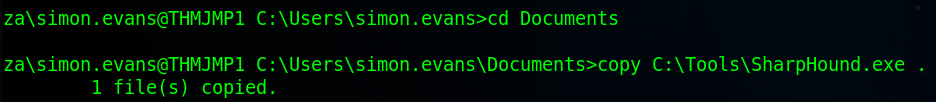 Copying SharpHound.exe file