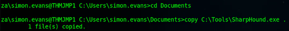 Copying SharpHound.exe file