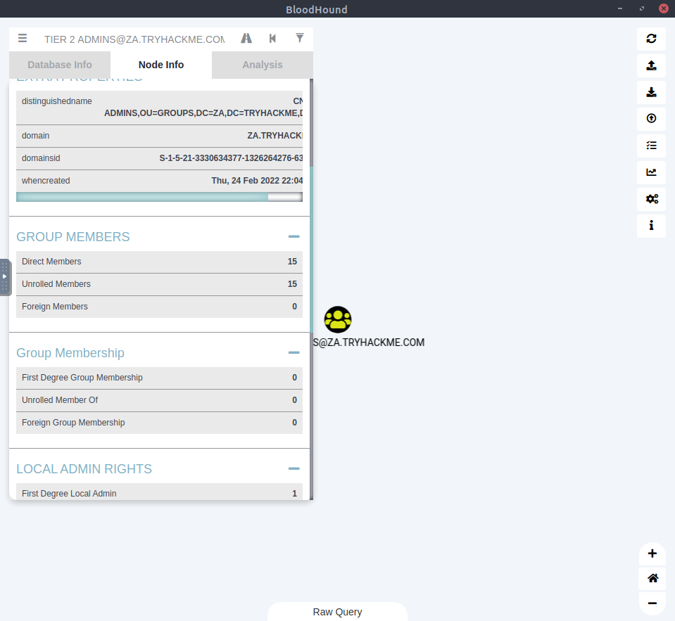 Tier 2 Admins group Node Info
