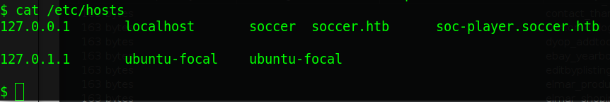 Contents of /etc/hosts on target machine