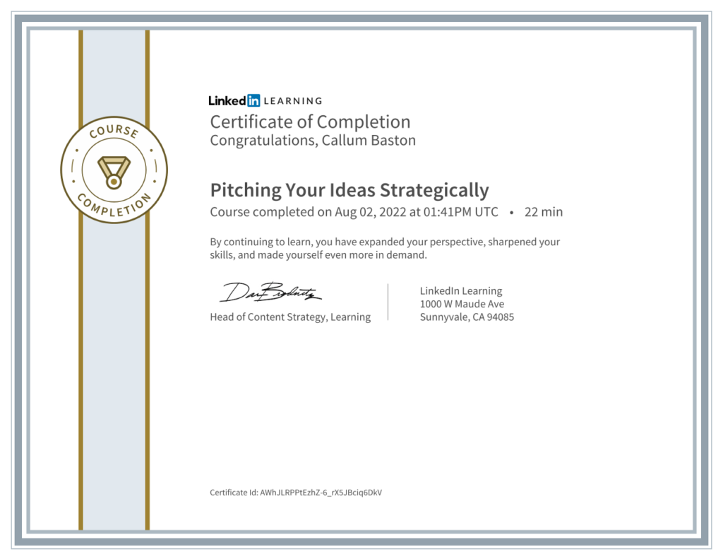 Pitching ideas strategically