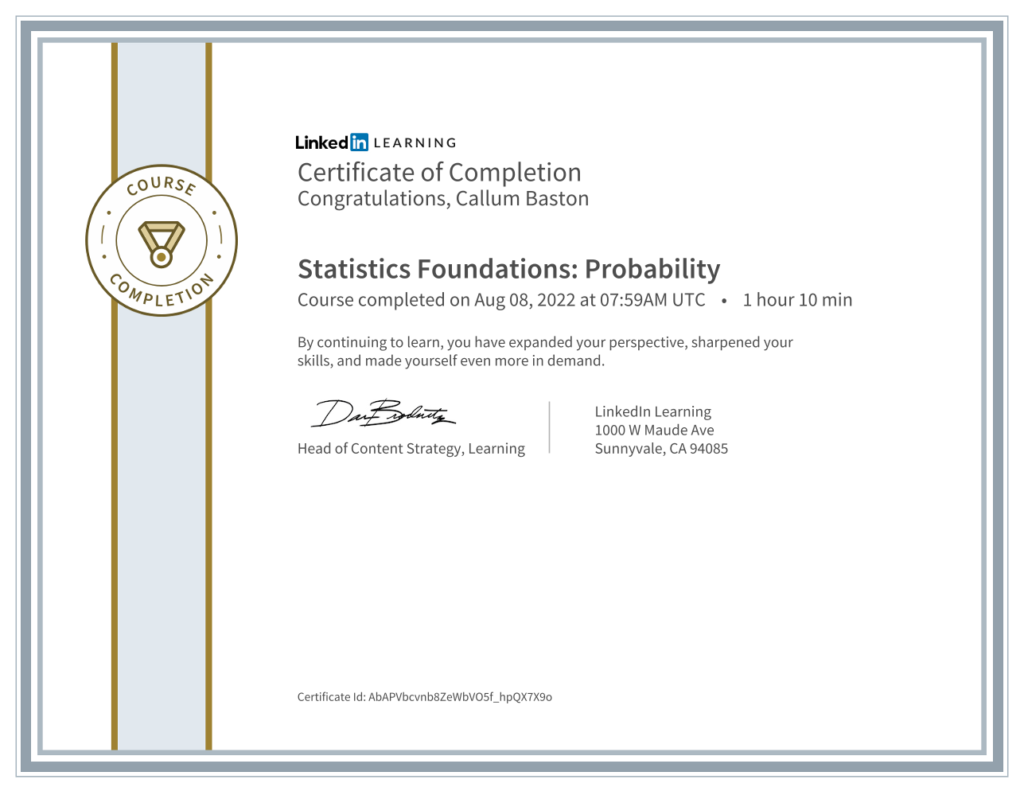 Statistics foundations prob