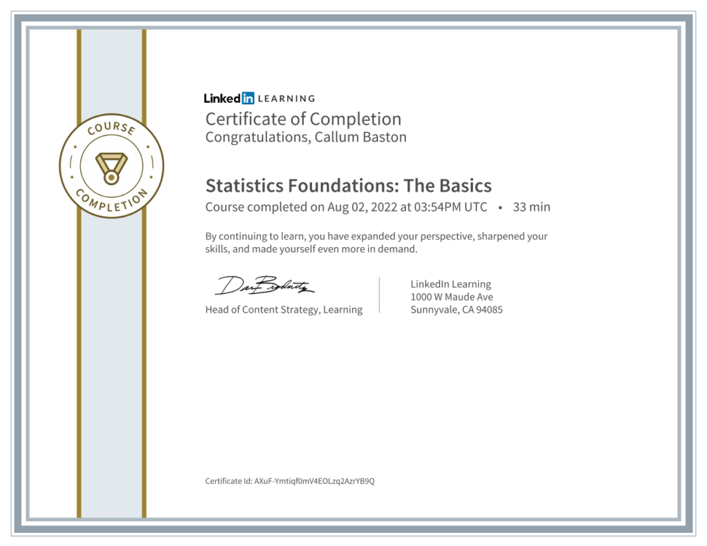 Statistics foundations: the basics