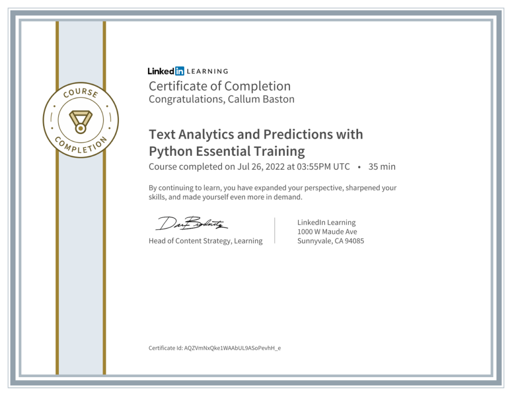 Text analytics and predictions with python
